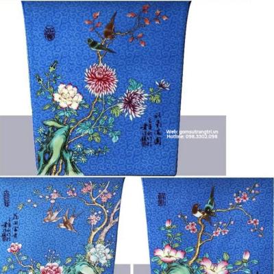 Chậu trồng cây bằng sứ hoạ tiết tứ quý - Một sản phẩm gốm sứ cao cấp